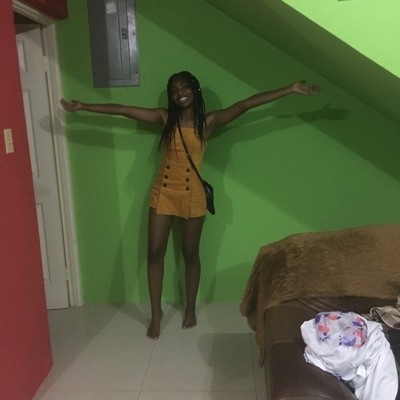 Corduroy Yellow Romper - Picture 5 of 6